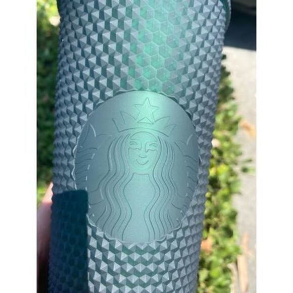 NEW Starbucks Studded Matte Forest Green 24oz Tumbler Cup - Picture 3 of 9